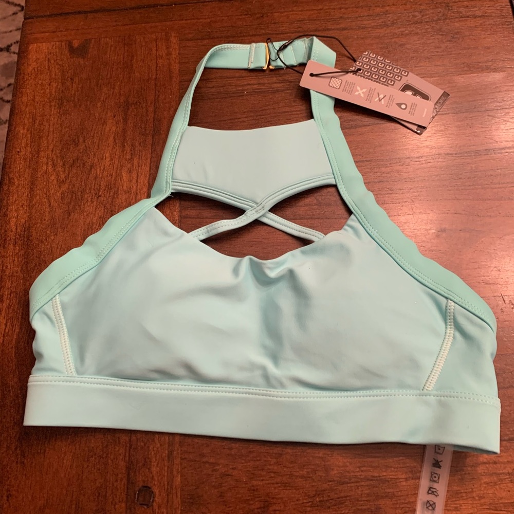 The Chestee Mint Green Strappy Sports Bra